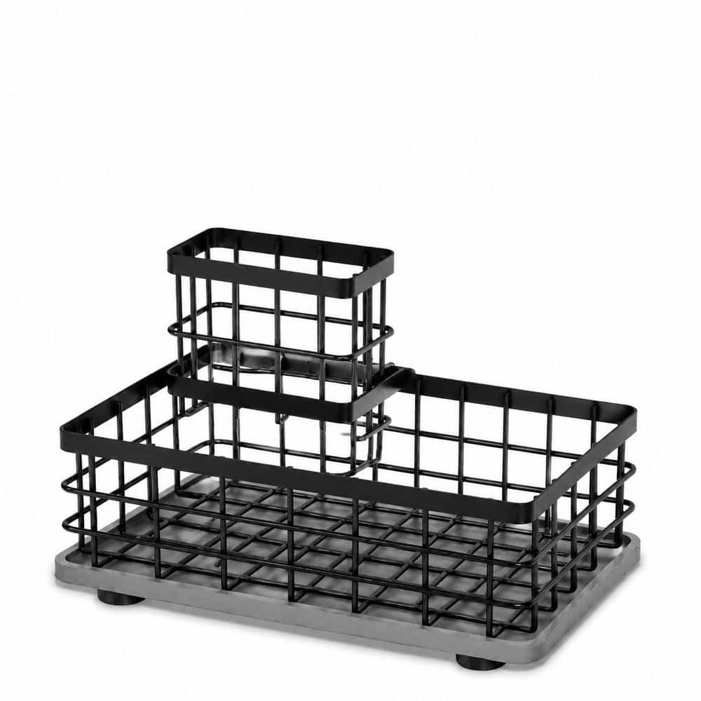 Black Stainless Steel Sink Caddy with Absorbent Tray, Removable Brush Holder and Non-Slip Pads price history on PriceWatchPro