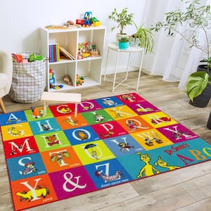 ABC's Multi-Colored 4 ft. 5 in. x 6 ft. 5 in. Indoor Polyester Area Rug