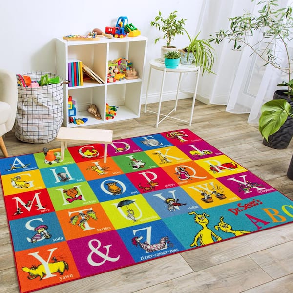 ABC's Multi-Colored 4 ft. 5 in. x 6 ft. 5 in. Indoor Polyester Area Rug