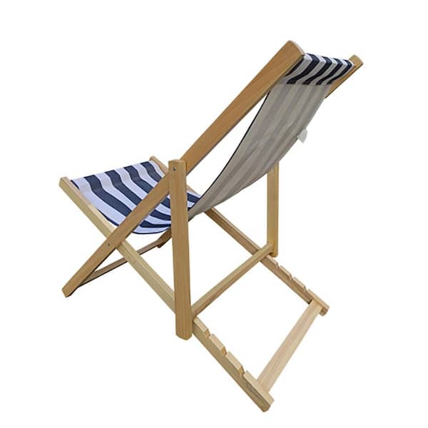 HOTEBIKE Dark Blue Stripe Folding Chaise Lounge Chair