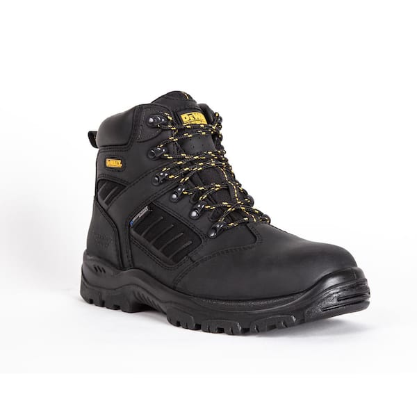 DEWALT Men's Sharpsburg Waterproof 6'' Work Boots - Steel Toe - Black Full Grain Size 8.5(W)