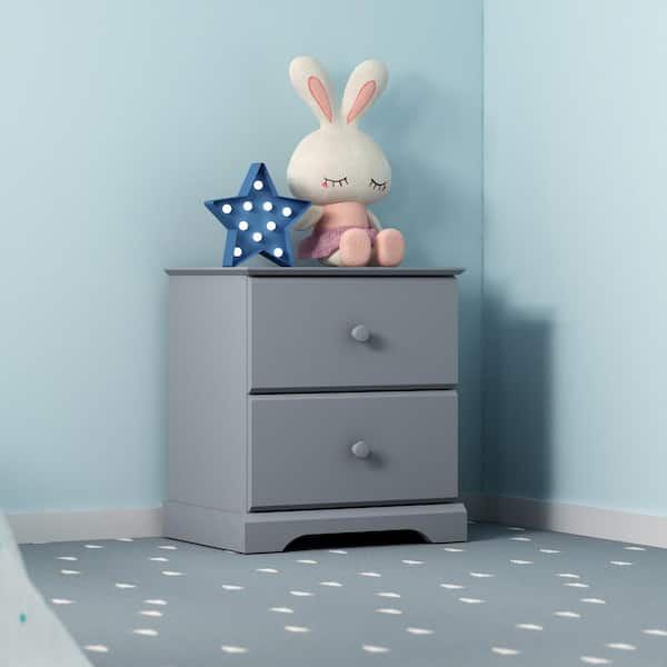 Hillsdale Furniture Baylor 2-Drawer Gray Nightstand (22 H x 19.5 W x 15.5 D)