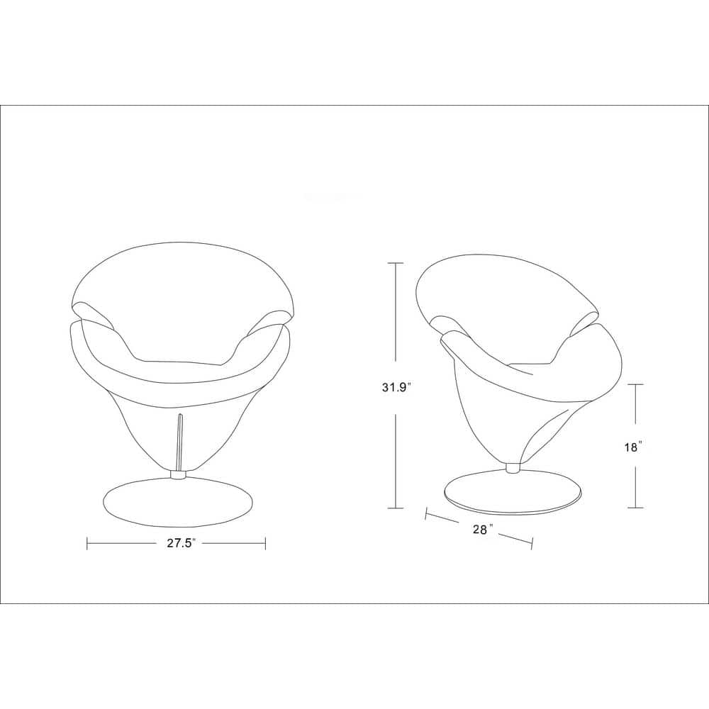 Blossom White Velvet Swivel Barrel Chair with Metal Base