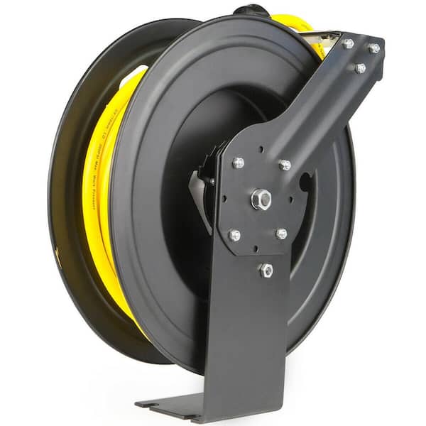 Stark 50 ft. x 3/8 in. I.D Retractable All-Weather Rubber Air Hose Reel  with Auto Rewind, 1/4 in. NPT 43550 - The Home Depot
