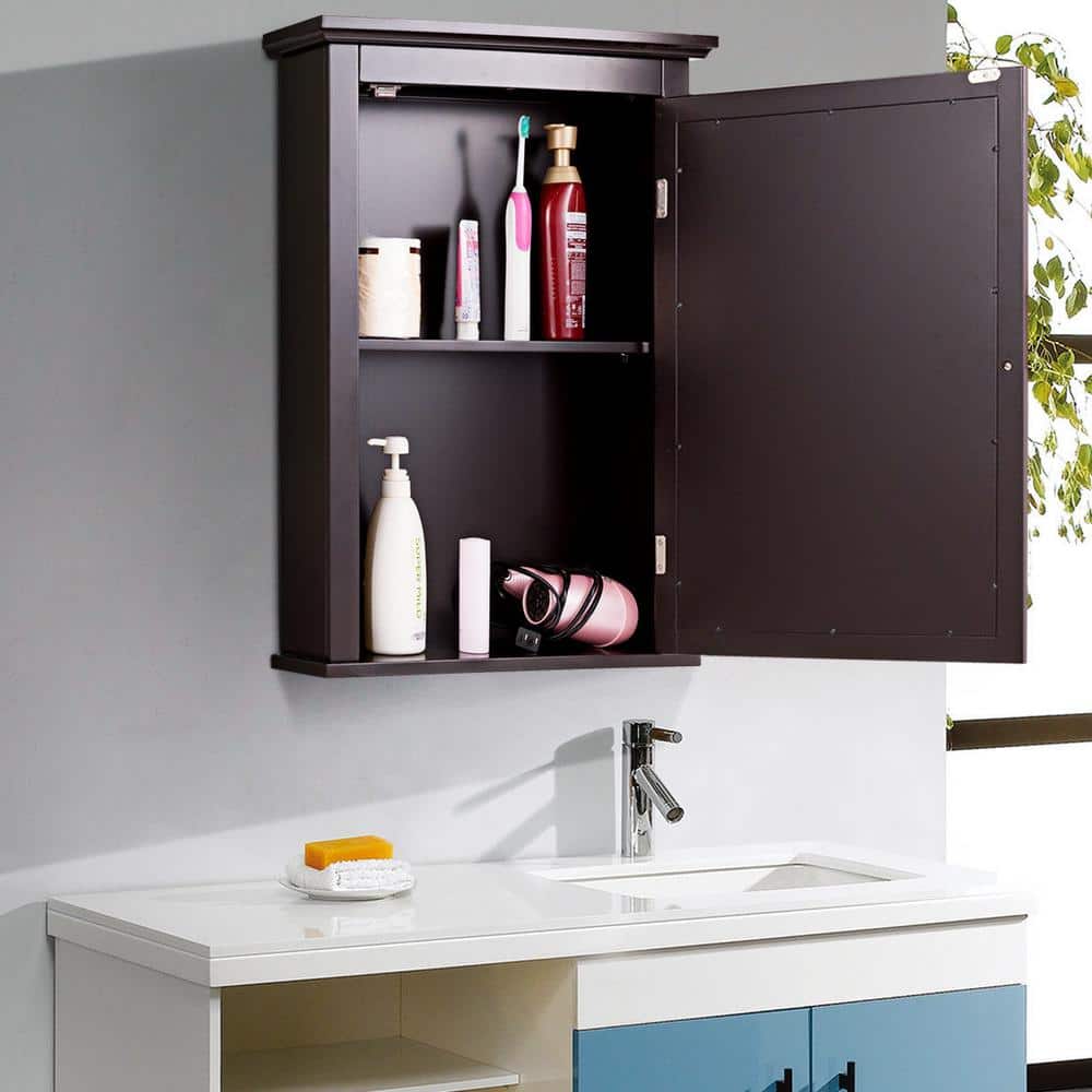22 in. W x 27 in. H Brown Surface Mount Medicine Cabinet with Mirror price history on PriceWatchPro