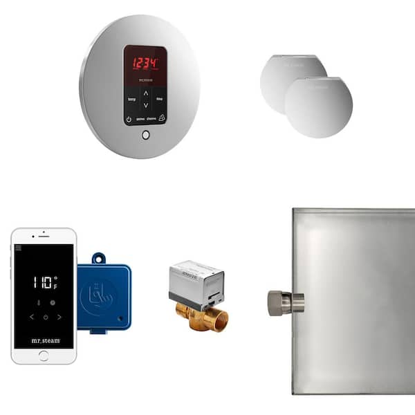 Mr. Steam Butler Max Package Round in Polished Chrome
