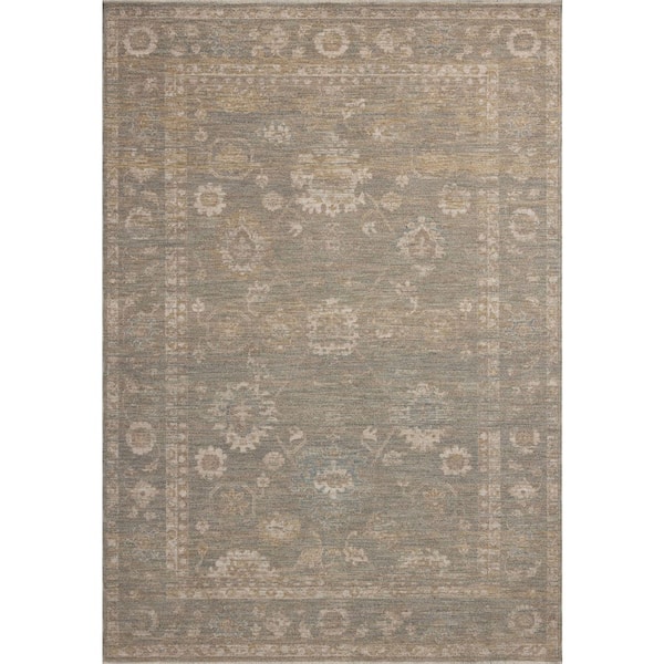 Chris Love Julia Louisa Lagoon / Ivory 5 ft. 3 in. x 7 ft. 6 in. Traditional Area Rug
