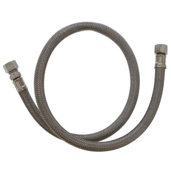 JONES STEPHENS 3/8 in. Flare x 3/8 in. Compression x 30 in. Length Flexible Braided Stainless Steel Texas Style Faucet Connector