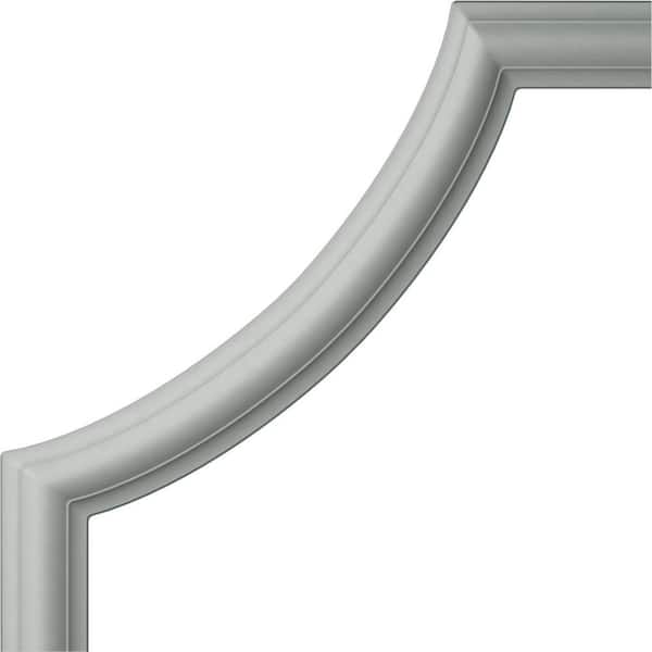 Ekena Millwork 12 in. x 1/2 in. x 12 in. Urethane Ashford Smooth Panel Moulding Corner (Matches Moulding PML01X00AS)