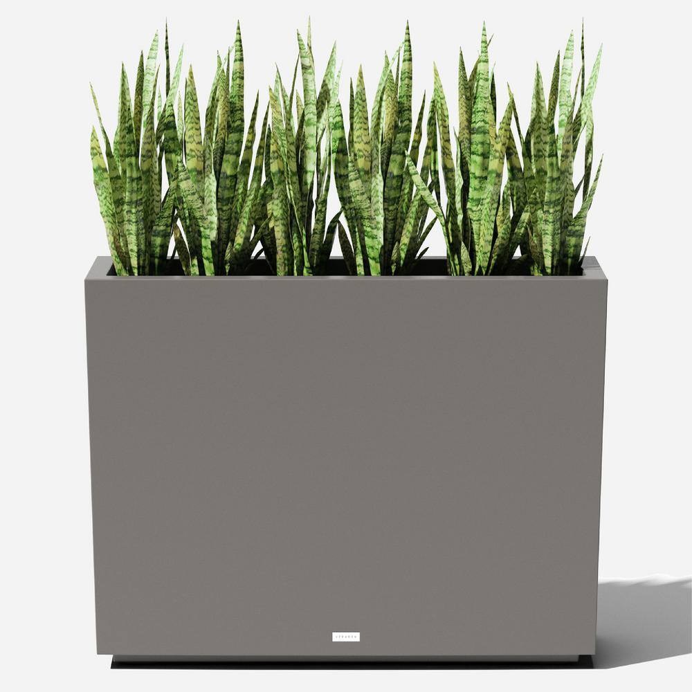 Veradek Block Series Medium 30" Gray Recycled Plastic Planter