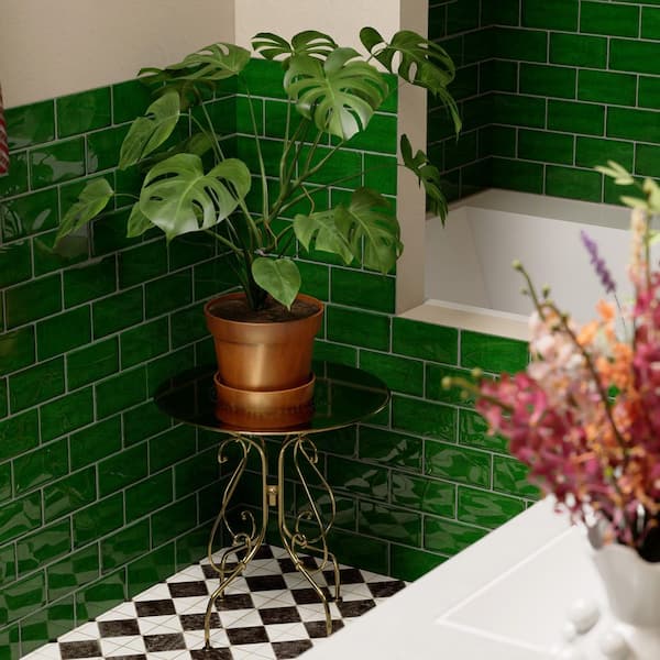 Merola Tile Viva Antic Verde 3 in. x 6 in. Ceramic Wall Tile (4.16