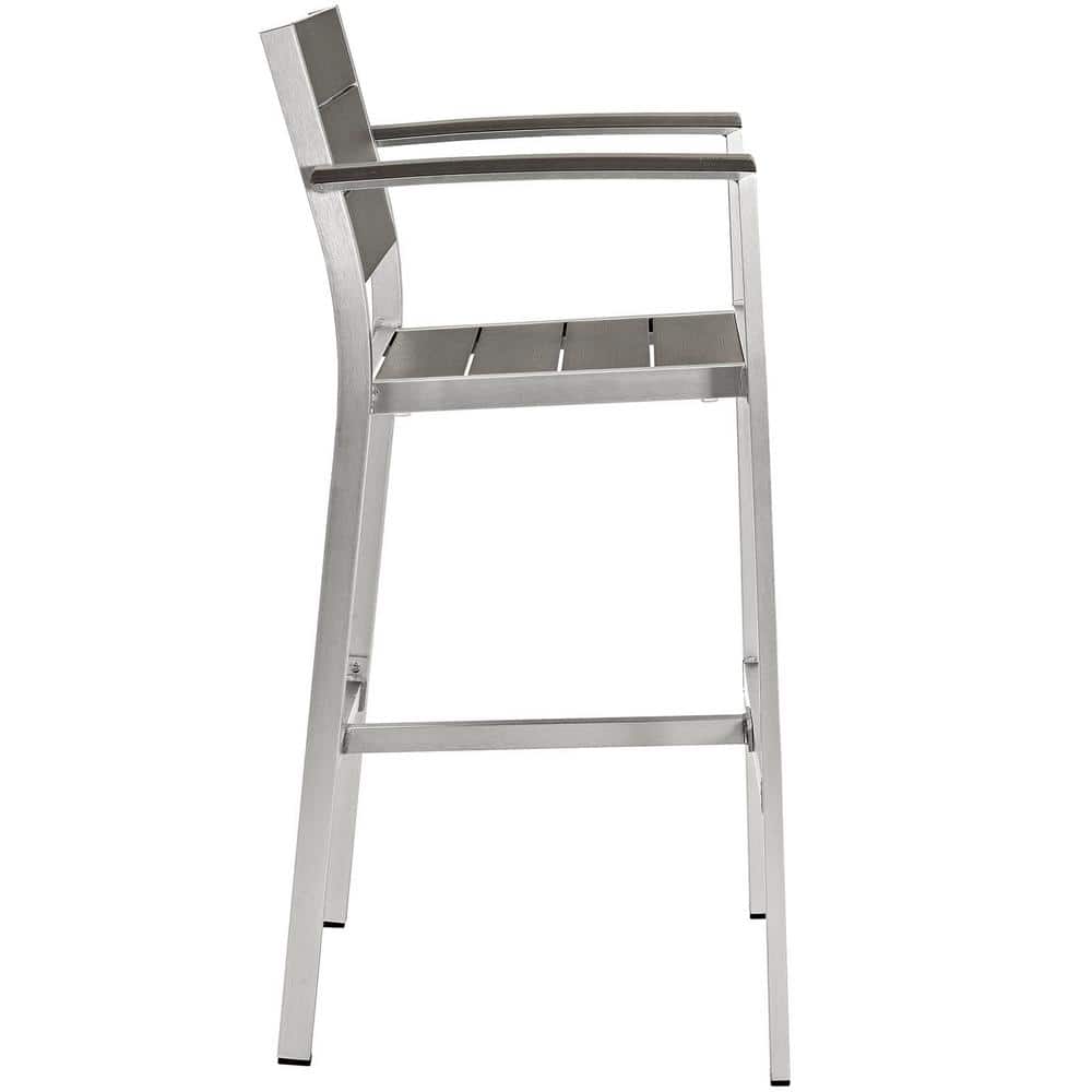 Shore Silver Gray Aluminum Outdoor Patio Dining Chair