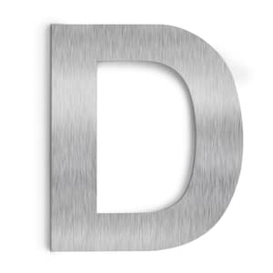 6 in. Satin Stainless Steel Floating House Letter D