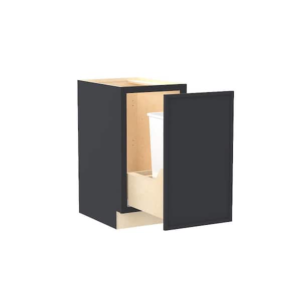 Franklin 18 in. W x 24 in. D x 34.5 in. H Assembled Plywood Trash Can Kitchen Cabinet in Valiant Onyx with Soft Close