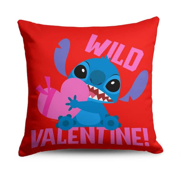 Disney Lilo Stitch Wild Valentine 18 x 18 Printed Multicolor Throw Pillow