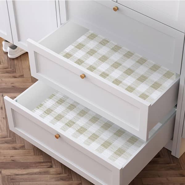 12 in. x 236 in. Non-Adhesive Non-Slip Waterproof Vinyl Green Shelf and Drawer Liner for Pantry Organization Mat