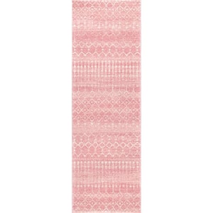 Blythe Modern Moroccan Trellis 3 ft. x 6 ft. Pink Runner Rug