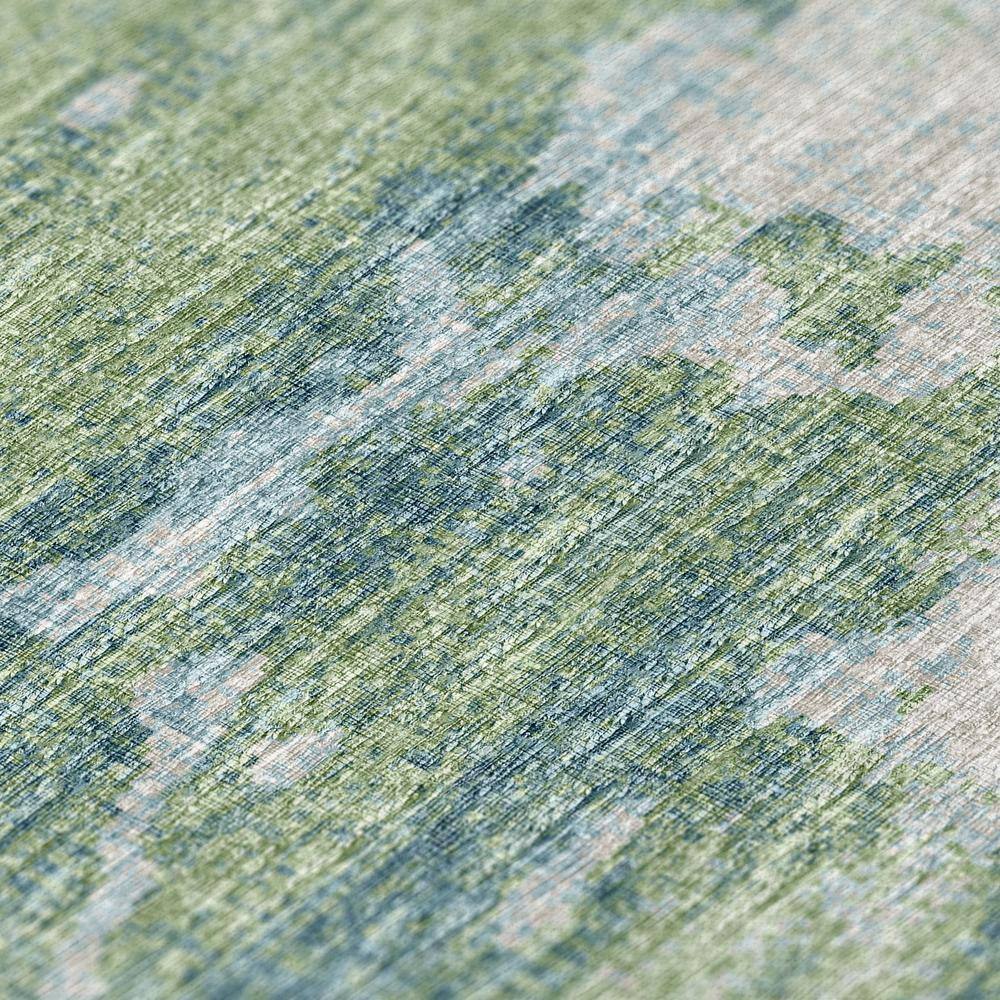 Abstract Elegance Green Chenille 10' x 14' Machine-Woven Rug