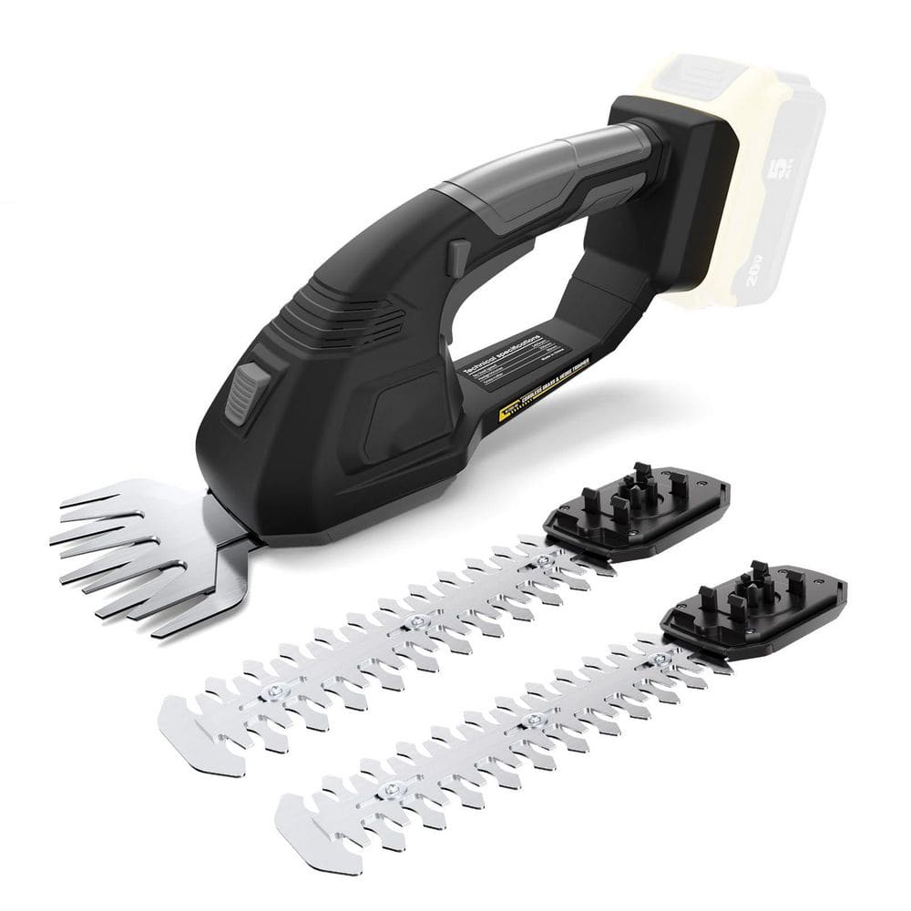 Cordless 2-in-1 Hedge and Grass Trimmer Tool Only with Dual Blades for Yard and Garden, Select 20V MAX Packs, Gray
