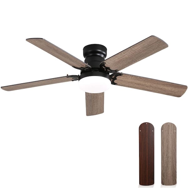 42 in. Indoor 5 Two-color Blades Modern Black Led Ceiling Fan with Remote Control, 6-Speed DC Motor and Lights Kit