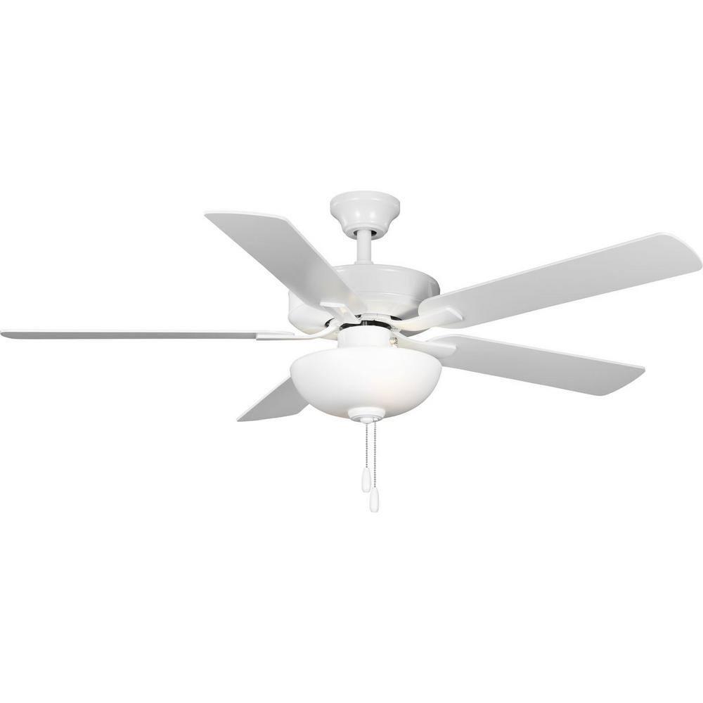 AirPro 52'' White and Antique Wood Ceiling Fan with LED Light