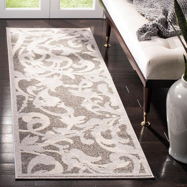 Amherst Gray/Light Gray 2 ft. x 7 ft. Border Runner Rug