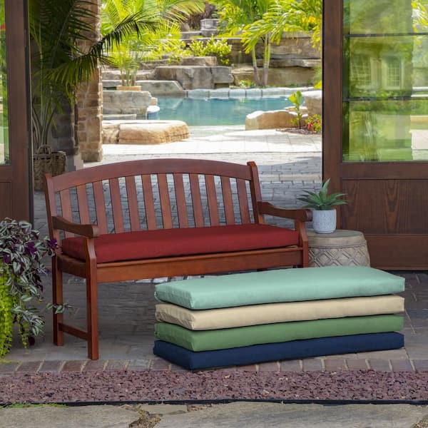 Arden Selections 46 In X 17 Ruby, Patio Bench With Cushions