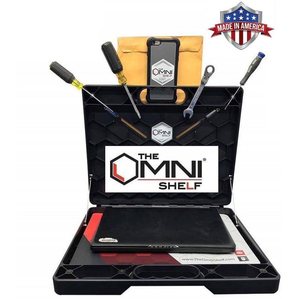 The OmniShelf 17 in. Magnetic Toolbox Utility Shelf 40 lb. Capacity, Hands  Free Portable Workstation OSO1 - The Home Depot