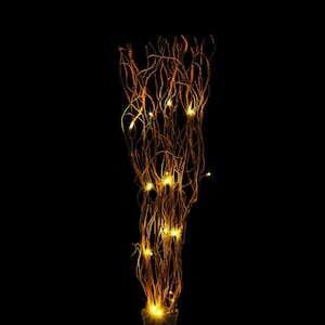 3 ft. 16 LED Natural Willow Twig Artificial Christmas Tree Lighted Branch Brown Branch