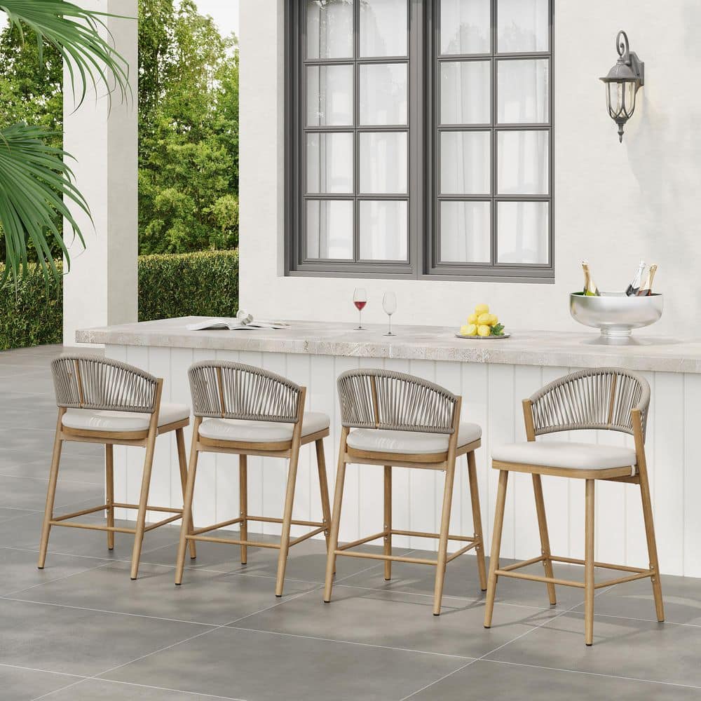 CHRISTOPHER KNIGHT HOME Roger 26 in. Patio PE Rattan and Aluminum ...