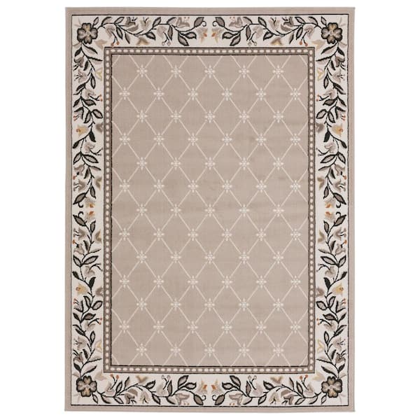 Home Dynamix Premium Aydin Beige/Ivory 5 ft. x 7 ft. Geometric Area Rug