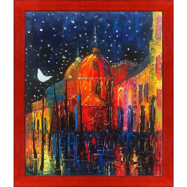 ArtistBe "Night Reproduction with Stiletto Red Frame " by Justyna Kopania Canvas Print