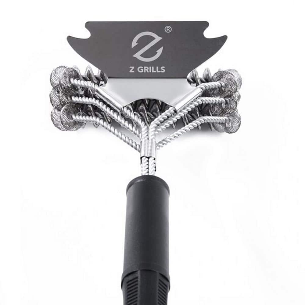 Z GRILLS BBQ Brush Scraper Cleaning Tool Triple Head Stainless Steel 
