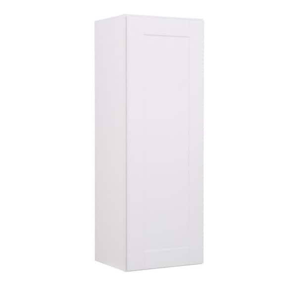 Shaker 15 in. W x 12 in. D x 42 in. H Assembled Wall Kitchen Cabinet in Satin White