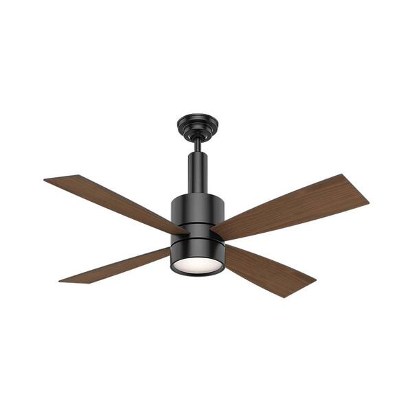Casablanca Bullet LED 54-in Brushed Nickel Indoor Ceiling Fan with Wall-Mounted Remote (4-Blade)