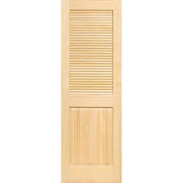 28 in. x 80 in. Louver Panel Unfinished Solid Core Pine Interior Door Slab
