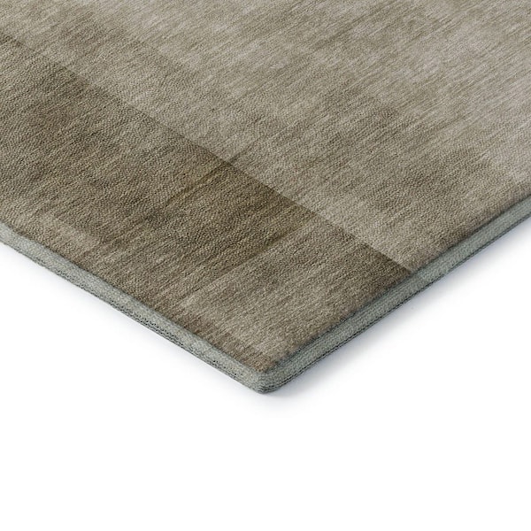 Mayfield Premium Machine Washable Abstract AMF1243 Khaki 8 ft. x 10 ft. Area Rug