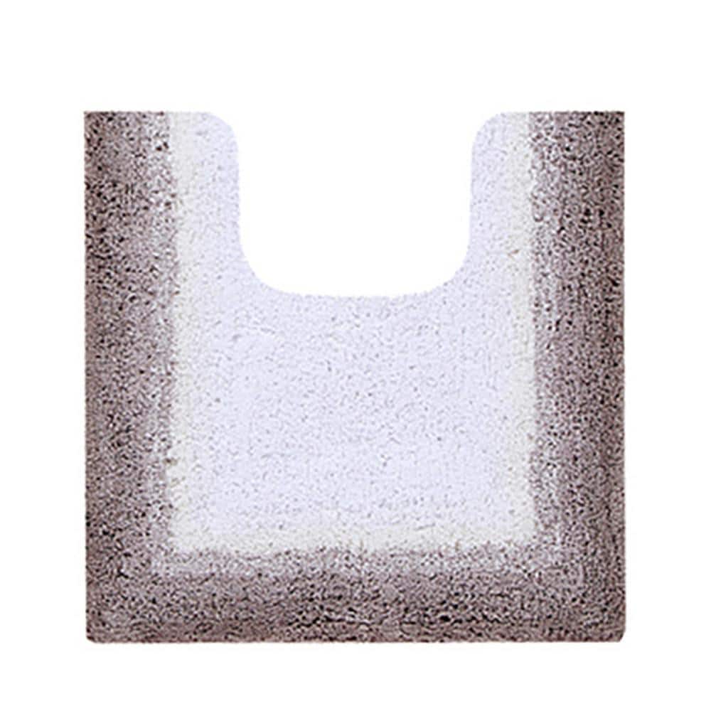 Beige and Gray Cotton Ombre Bathroom Rug Set