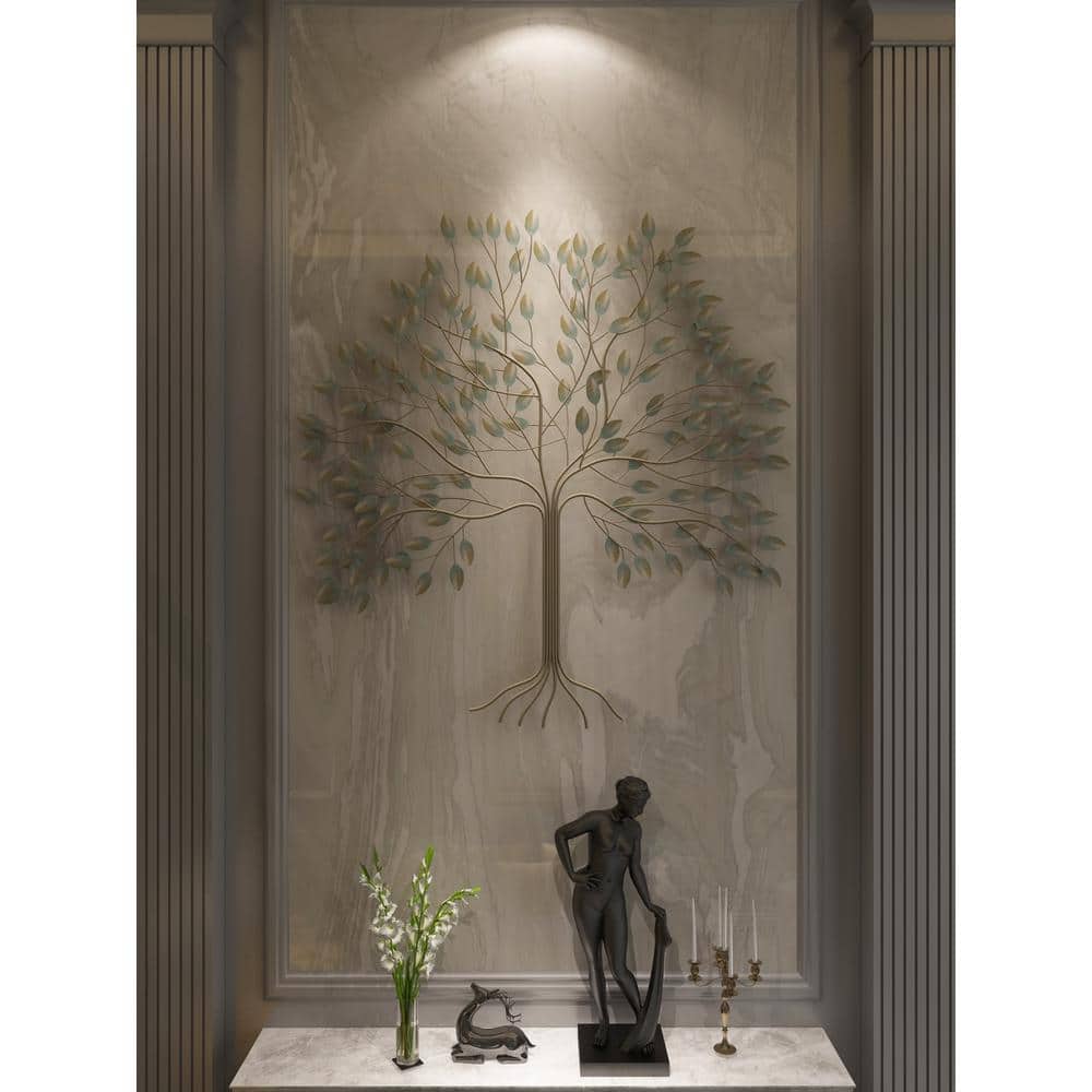 Handcrafted Multicolor Metal Tree of Life Wall Sculpture