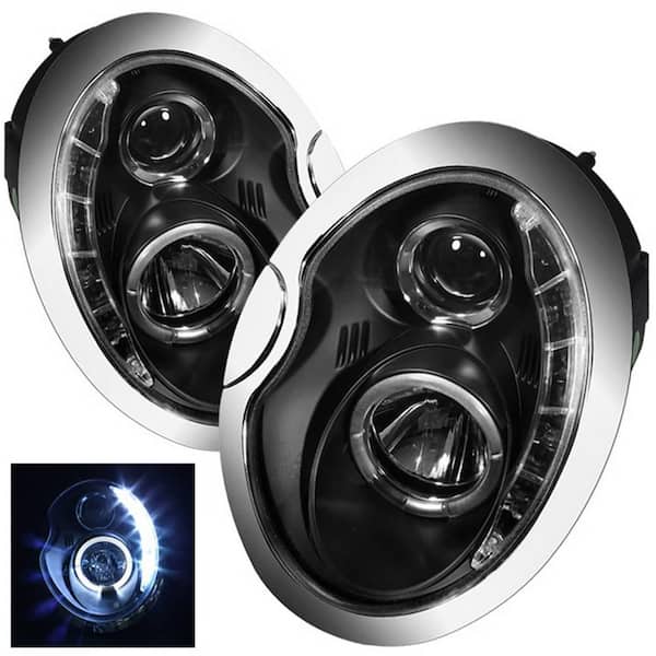 Spyder Auto Mini Cooper 02-06 Projector Headlights - DRL - Black - High H1 (Included) - Low H1 (Included)