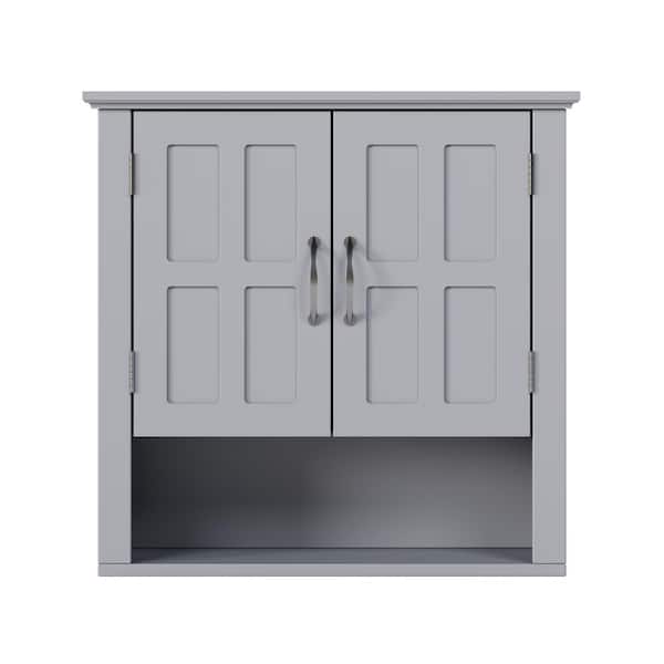 23.62 in. W x 22.63 in. H Rectangular MDF Gray Surface Mount Medicine Cabinet without Mirror with Adjustable Shelves