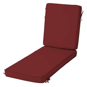 Modern Acrylic Outdoor Chaise Cushion 21 x 46, Classic Red