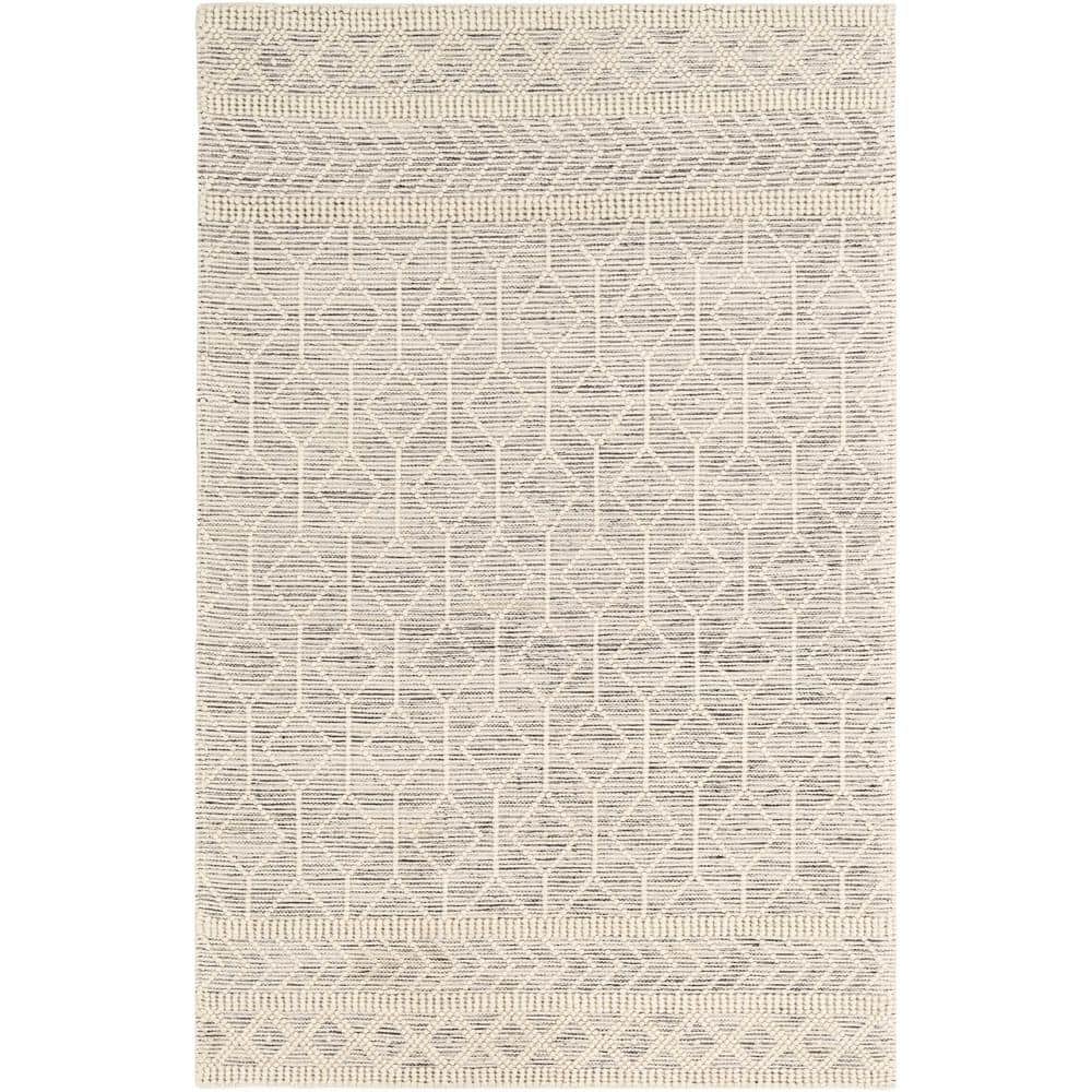 Carolina Black and White Wool Bohemian 8' x 10' Area Rug