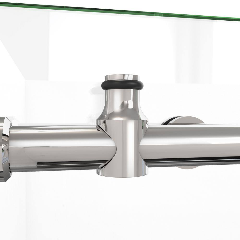 Polished Stainless Steel Frameless Sliding Shower Door, 48 x 76 inches