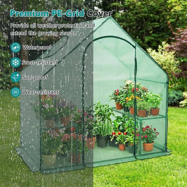 Costway 71 in. W x 40 in. D x 60 in. H Mini Walk-in Greenhouse