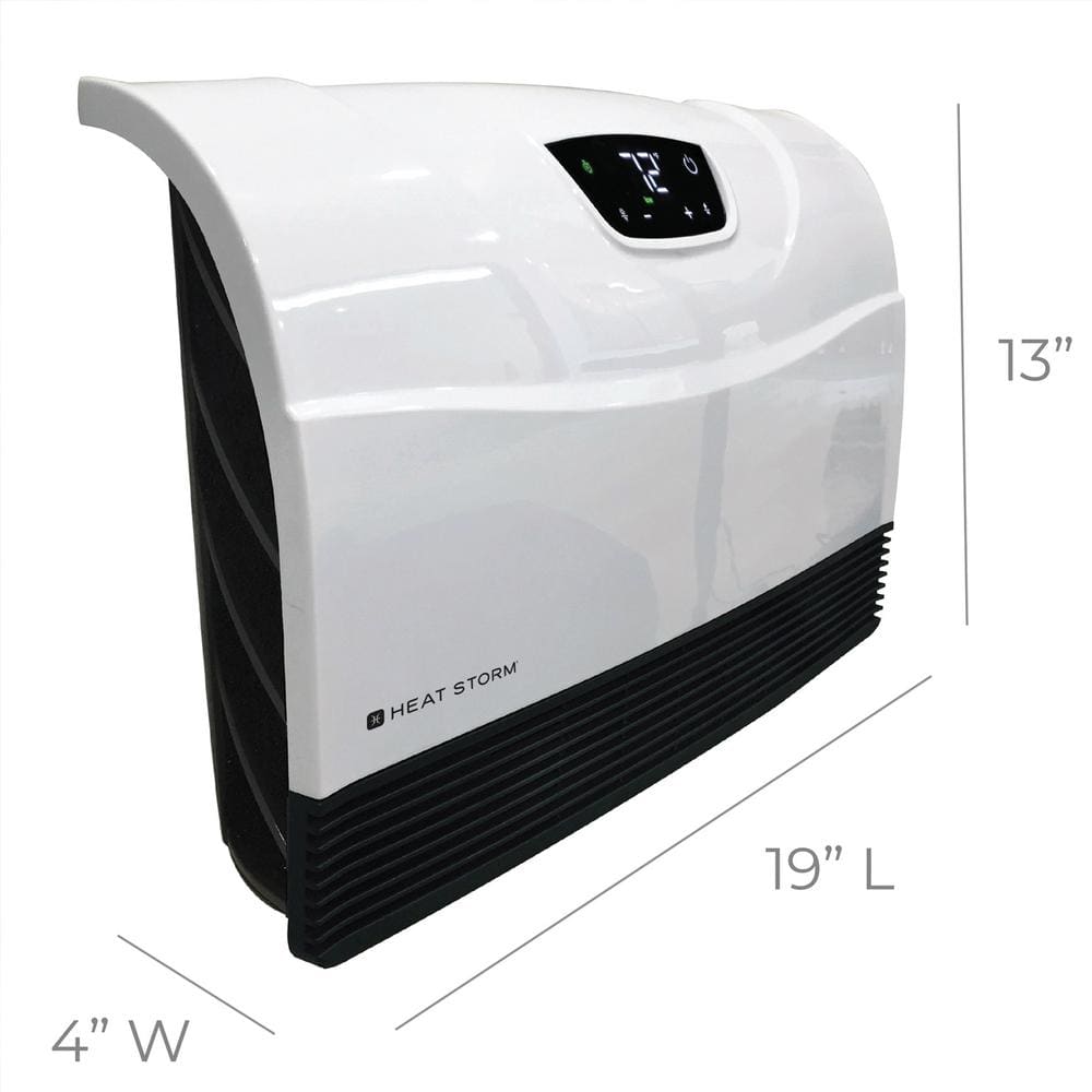 White 1500W Electric Infrared Wall-Mounted Heater with Thermostat