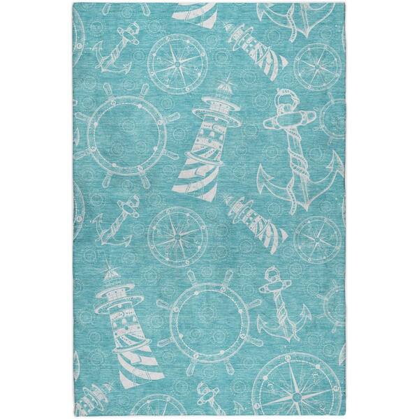 Dream Shag Premium Machine Washable Abstract ADS154 Ocean 5 ft. x 7 ft. 6 in. Area Rug