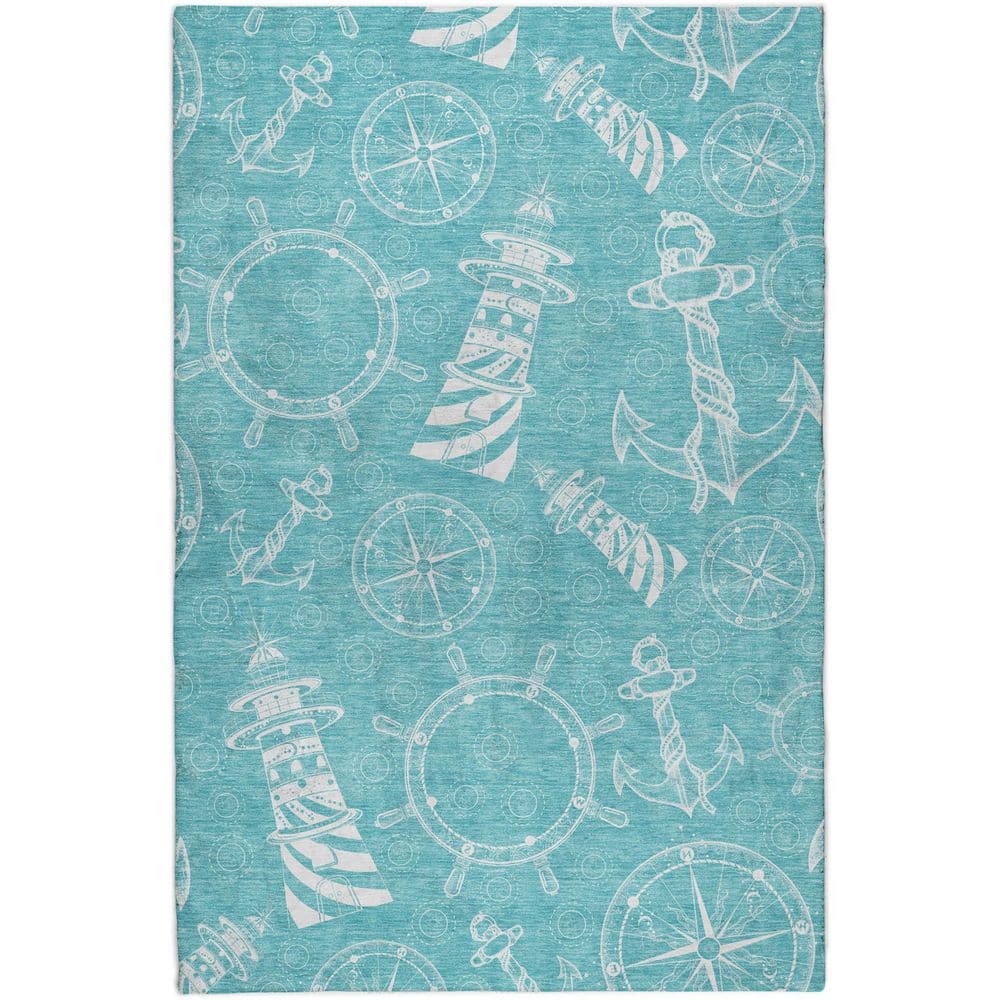 Dream Shag Premium Machine Washable Abstract ADS154 Ocean 8 ft. x 10 ft. Area Rug price history on PriceWatchPro
