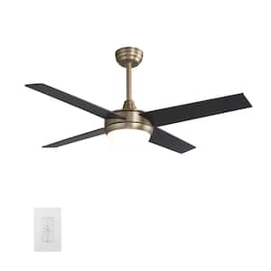 Nova 52 in. Integrated LED Indoor Gold Smart Ceiling Fan with Light Kit and Wall Control, Works with Alexa/Google Home