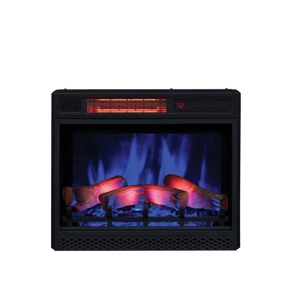 60 cm Black Electric Infrared Fireplace with Mantel